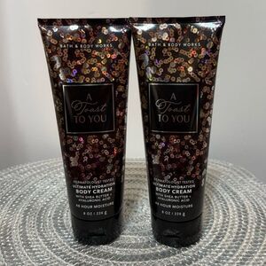 BBW A Toast To You Body Cream Set of 2 NWT